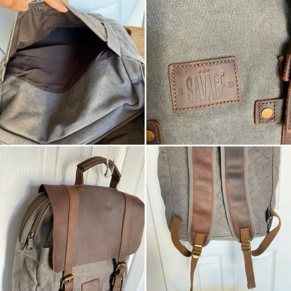 Rugged canvas hipster adventure backpack - Picture 9 of 16